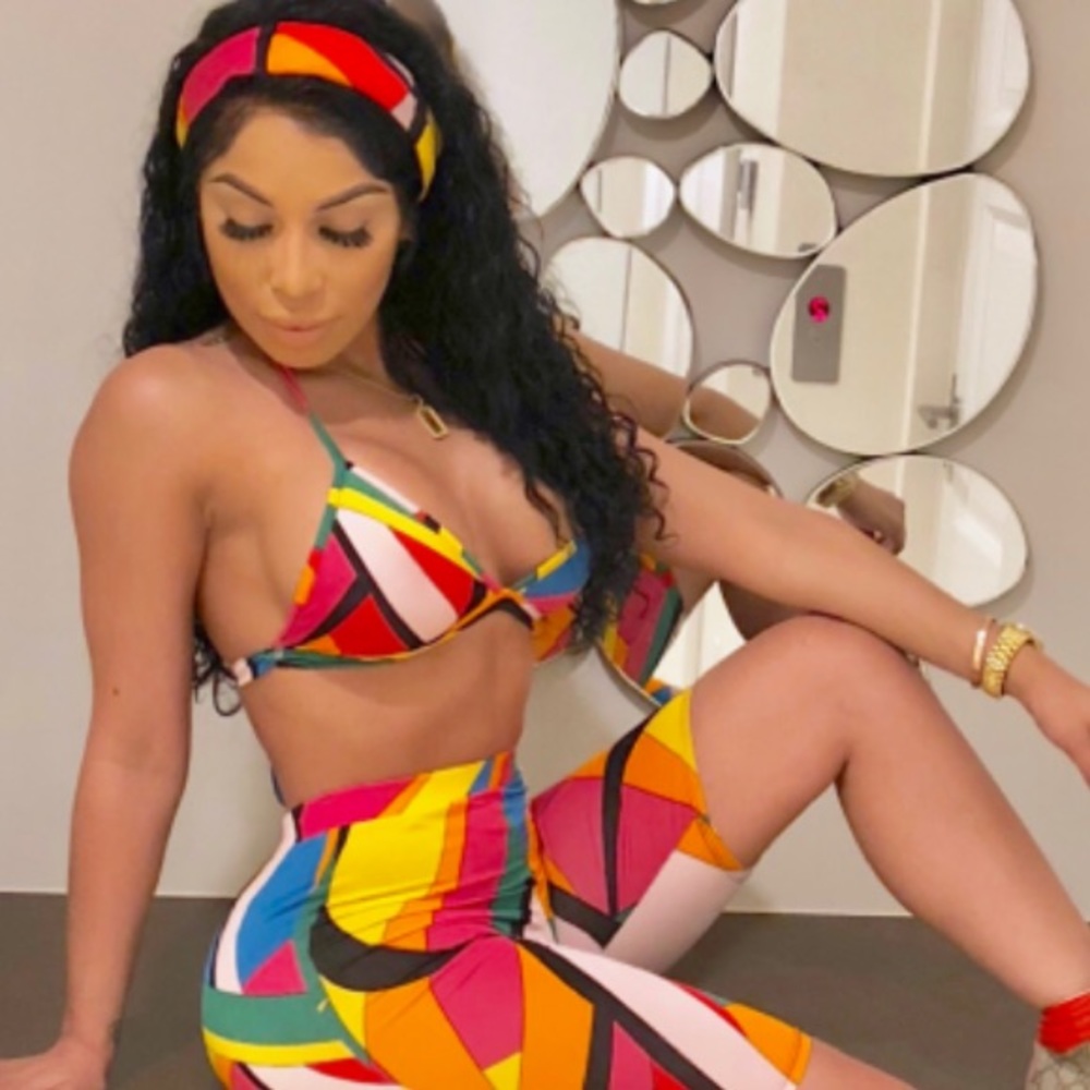 3-Piece Multicolored Bathing Suit